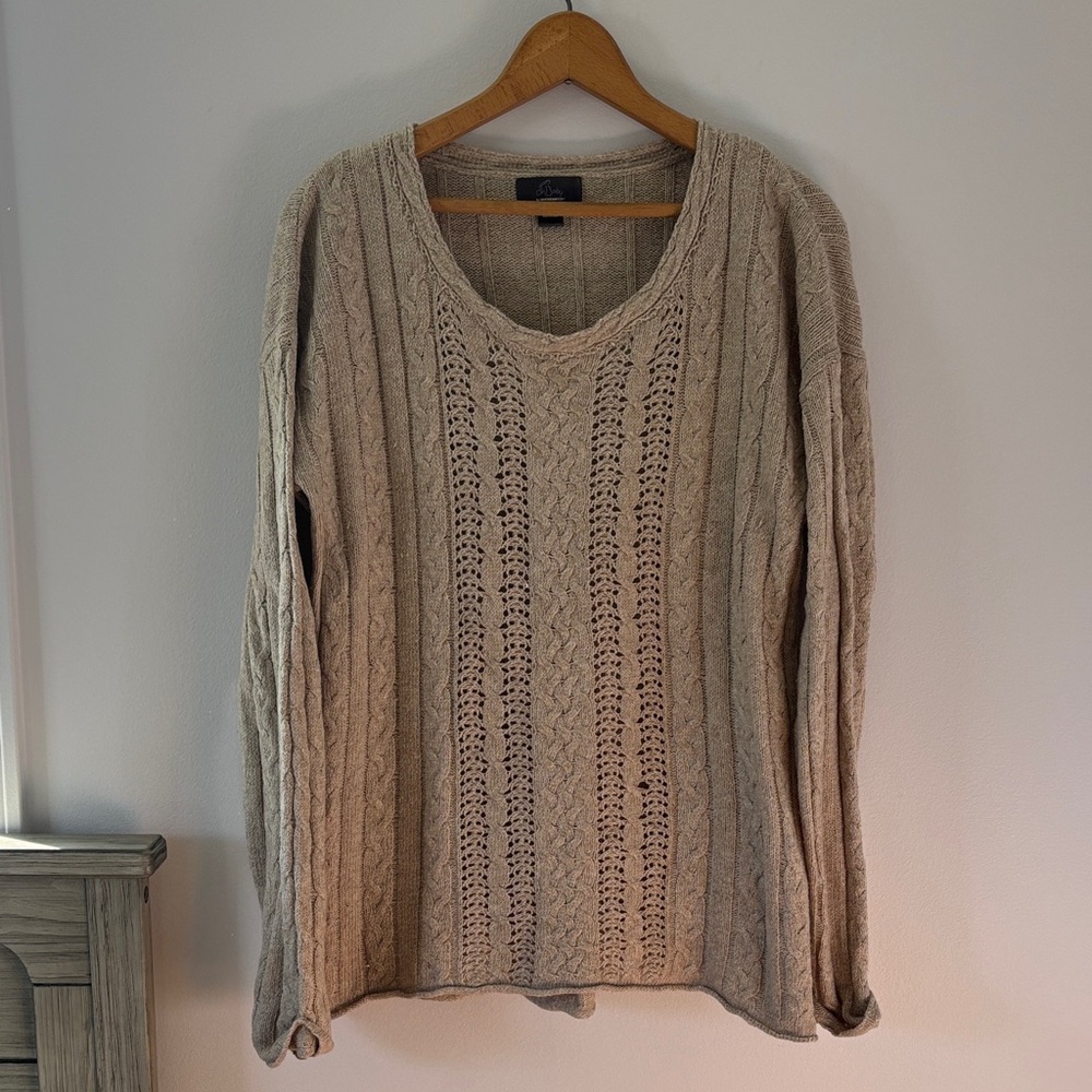 Oh Baby by Motherhood Beige Cable Knit Sweater
